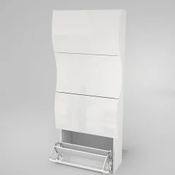 Garnero Arredamenti Scarpiere E Cassepanche|Scarpiere-Scarpiera 71x162h cm 4 ante moderna bianco lucido Sea Gihome®