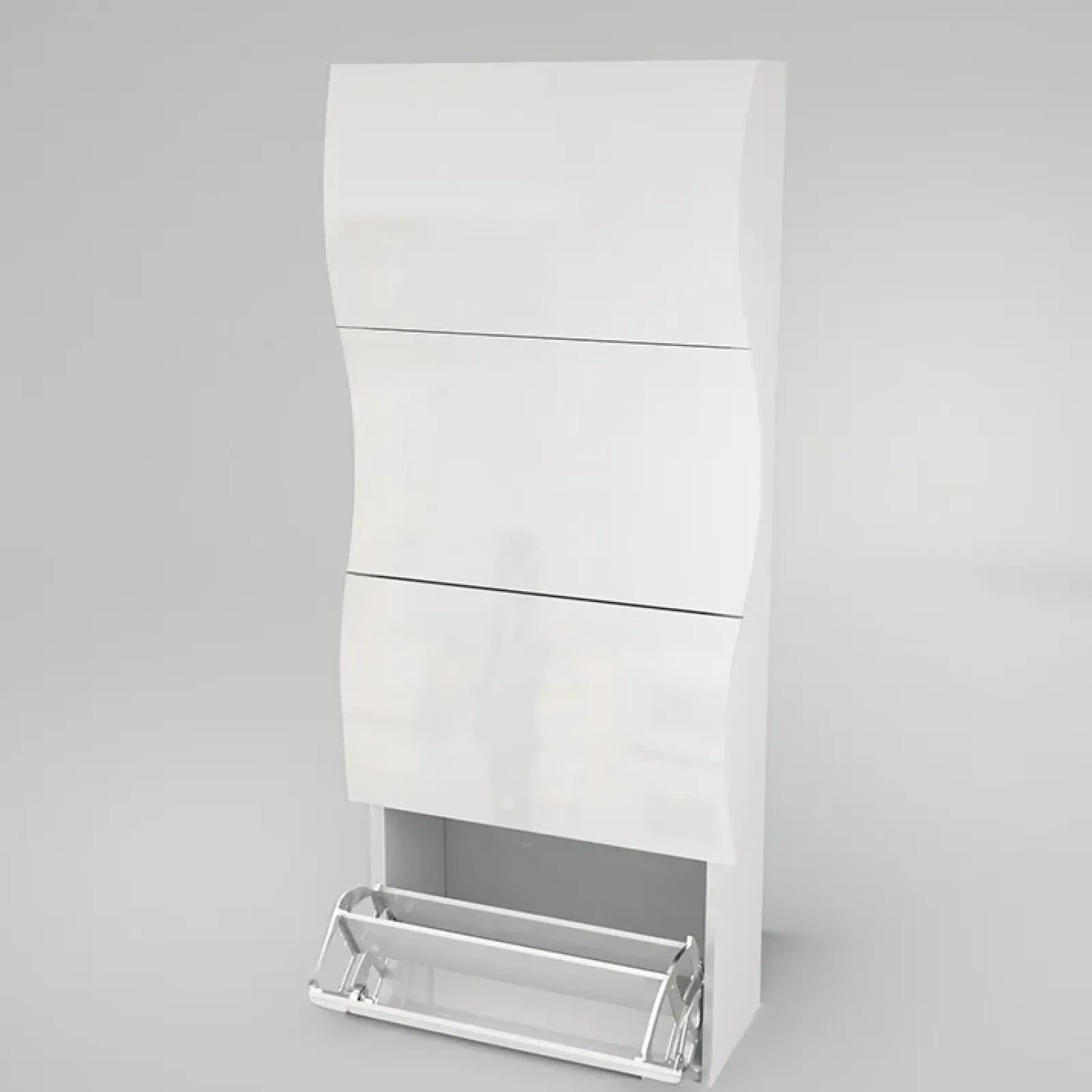 Garnero Arredamenti Scarpiere E Cassepanche|Scarpiere-Scarpiera 71x162h cm 4 ante moderna bianco lucido Sea Gihome®