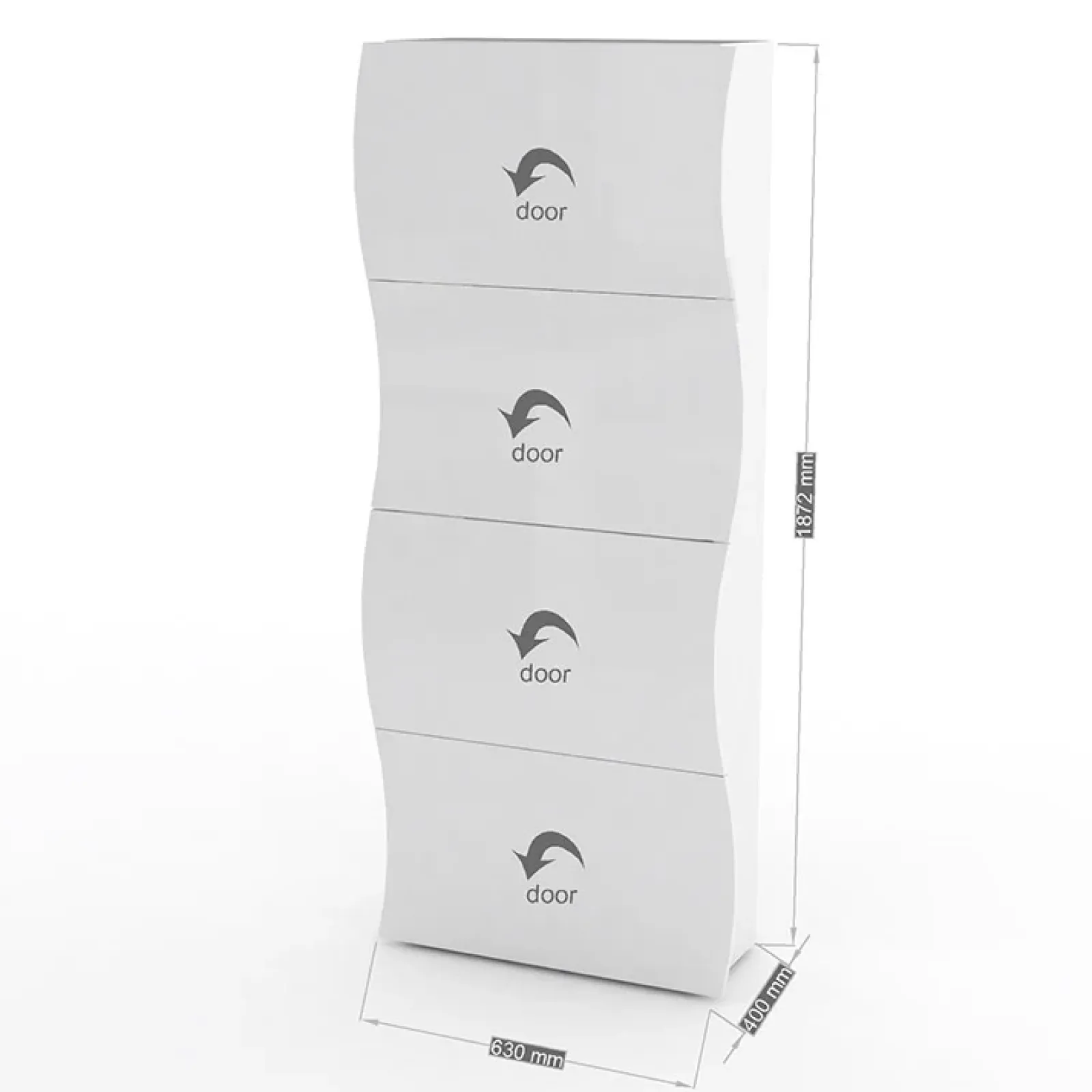 Garnero Arredamenti Scarpiere E Cassepanche|Scarpiere-Scarpiera 71x162h cm 4 ante moderna bianco lucido Sea Gihome®