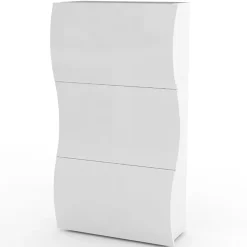 Garnero Arredamenti Scarpiere E Cassepanche|Scarpiere-Scarpiera 71x122h cm 3 ante moderna bianco lucido Sea Gihome®