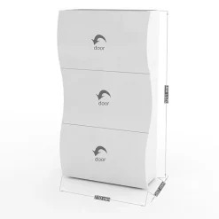 Garnero Arredamenti Scarpiere E Cassepanche|Scarpiere-Scarpiera 71x122h cm 3 ante moderna bianco lucido Sea Gihome®