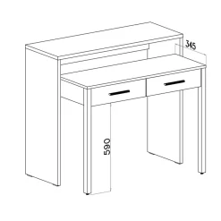 Garnero Arredamenti Scrivanie Ufficio|Scrivanie Ufficio-Scrivania 37/71cm ufficio bianco frassino cemento Maybelle Bianco Opaco - Cemento