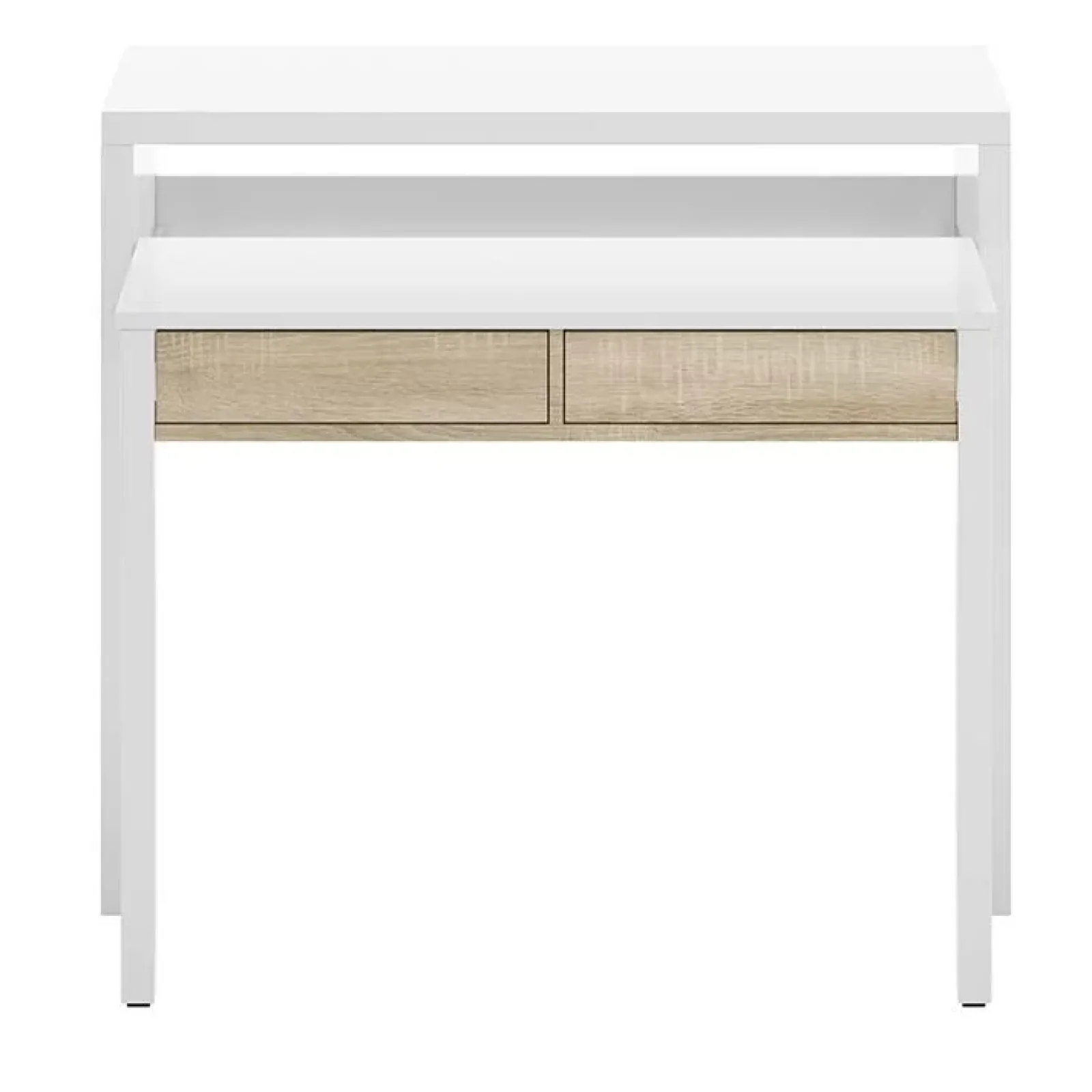 Garnero Arredamenti Scrivanie Per Ragazzi|Scrivanie Ufficio-Scrivania 36/66cm ufficio moderna bianco opaco rovere Adam Gihome®