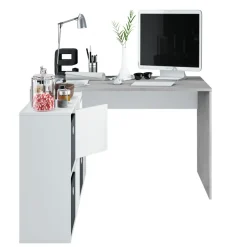 Garnero Arredamenti Scrivanie Per Ragazzi|Scrivanie Ufficio-Scrivania 136/203cm ufficio multiposizione bianco opaco cemento Corner