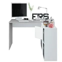 Garnero Arredamenti Scrivanie Per Ragazzi|Scrivanie Ufficio-Scrivania 136/203cm ufficio multiposizione bianco opaco cemento Corner