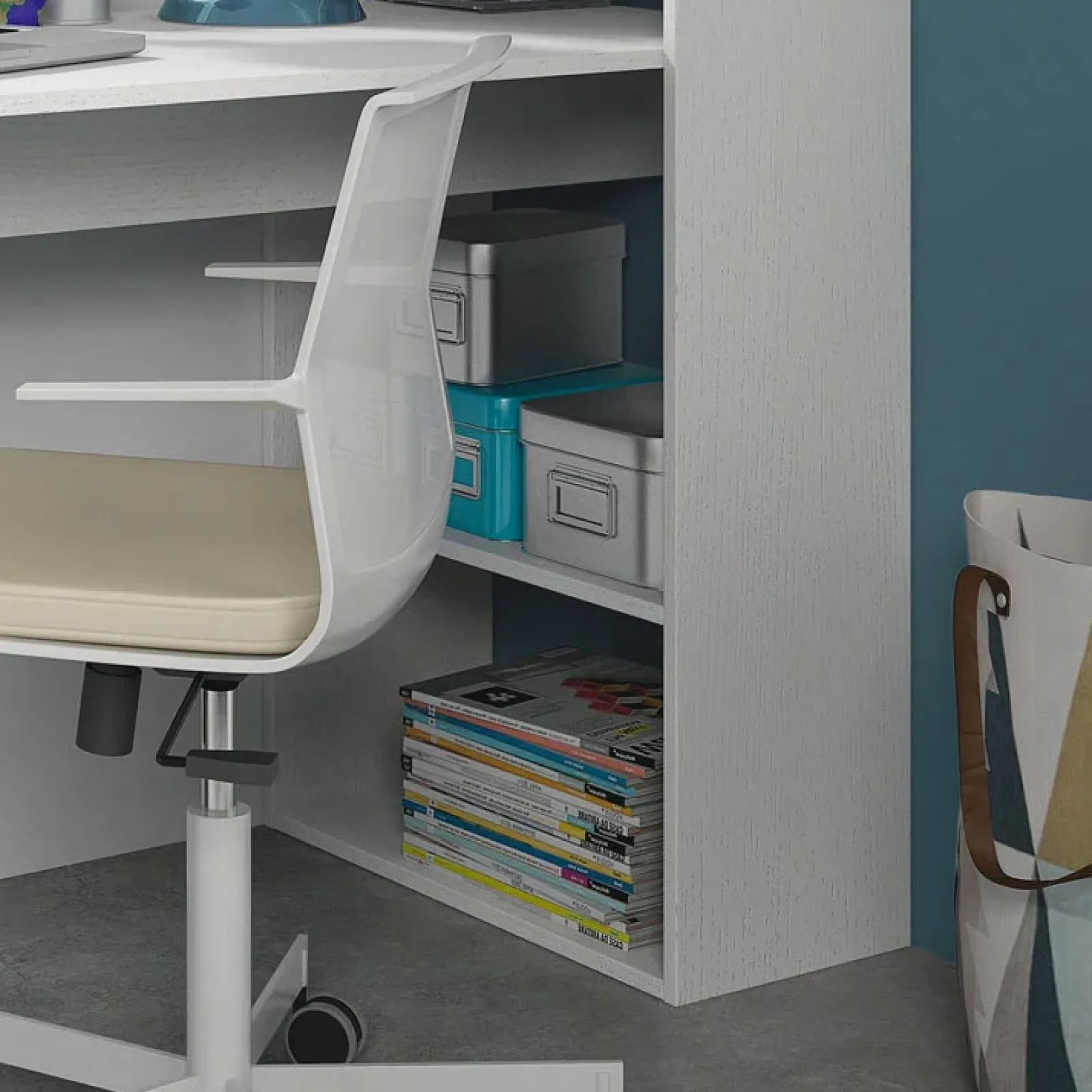 Garnero Arredamenti Scrivanie Per Ragazzi|Scrivanie Ufficio-Scrivania 120/53cm ufficio salvaspazio moderna Jolie Bianco Opaco