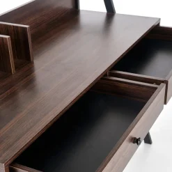 Garnero Arredamenti Consolle Fissa|Consolle Fissa-Scrivania consolle design moderno 128x87cm noce nero Fiordalisio