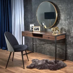 Garnero Arredamenti Consolle Fissa|Consolle Fissa-Scrivania consolle design industrial 123x75cm noce nero Lupino