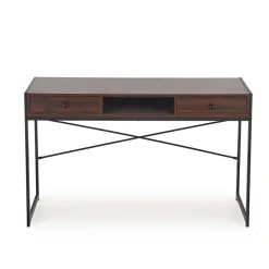 Garnero Arredamenti Consolle Fissa|Consolle Fissa-Scrivania consolle design industrial 123x75cm noce nero Lupino