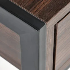 Garnero Arredamenti Consolle Fissa|Consolle Fissa-Scrivania consolle design industrial 123x75cm noce nero Lupino