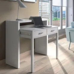 Garnero Arredamenti Consolle Fissa|Consolle Fissa-Scrivania consolle ingresso moderna 99x87cm bianco opaco Anastasia