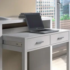 Garnero Arredamenti Consolle Fissa|Consolle Fissa-Scrivania consolle ingresso moderna 99x87cm bianco opaco Anastasia