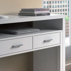 Garnero Arredamenti Consolle Fissa|Consolle Fissa-Scrivania consolle ingresso moderna 99x87cm bianco opaco Anastasia