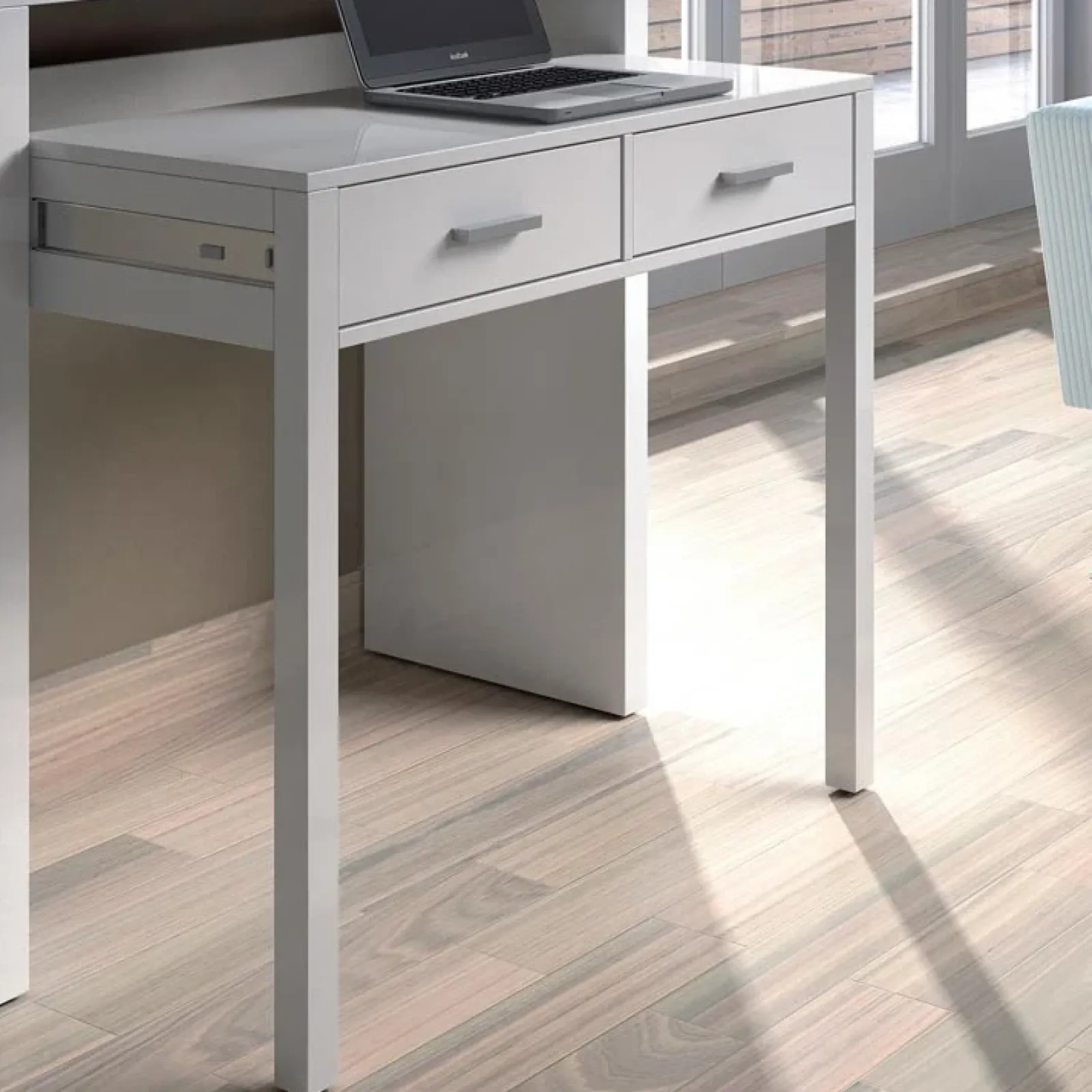 Garnero Arredamenti Consolle Fissa|Consolle Fissa-Scrivania consolle ingresso moderna 99x87cm bianco opaco Anastasia