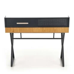 Garnero Arredamenti Consolle Fissa|Consolle Fissa-Scrivania consolle ingresso 110x51cm rovere nero metallo Toler