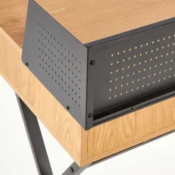 Garnero Arredamenti Consolle Fissa|Consolle Fissa-Scrivania consolle ingresso 110x51cm rovere nero metallo Toler