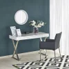 Garnero Arredamenti Consolle Fissa|Consolle Fissa-Scrivania consolle 120x55cm bianco lucido acciaio cromato Lizzy