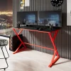 Garnero Arredamenti Scrivanie Per Ragazzi|Scrivanie Ufficio-Scrivania gaming da gioco salvaspazio 119x72cm nero rossa Ernest