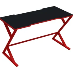 Garnero Arredamenti Scrivanie Per Ragazzi|Scrivanie Ufficio-Scrivania gaming da gioco salvaspazio 119x72cm nero rossa Ernest