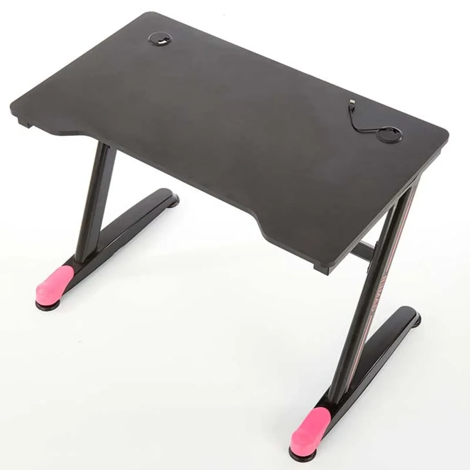 Garnero Arredamenti Scrivanie Per Ragazzi|Scrivanie Ufficio-Scrivania gaming salvaspazio 100x60cm nero fucsia Agamennone