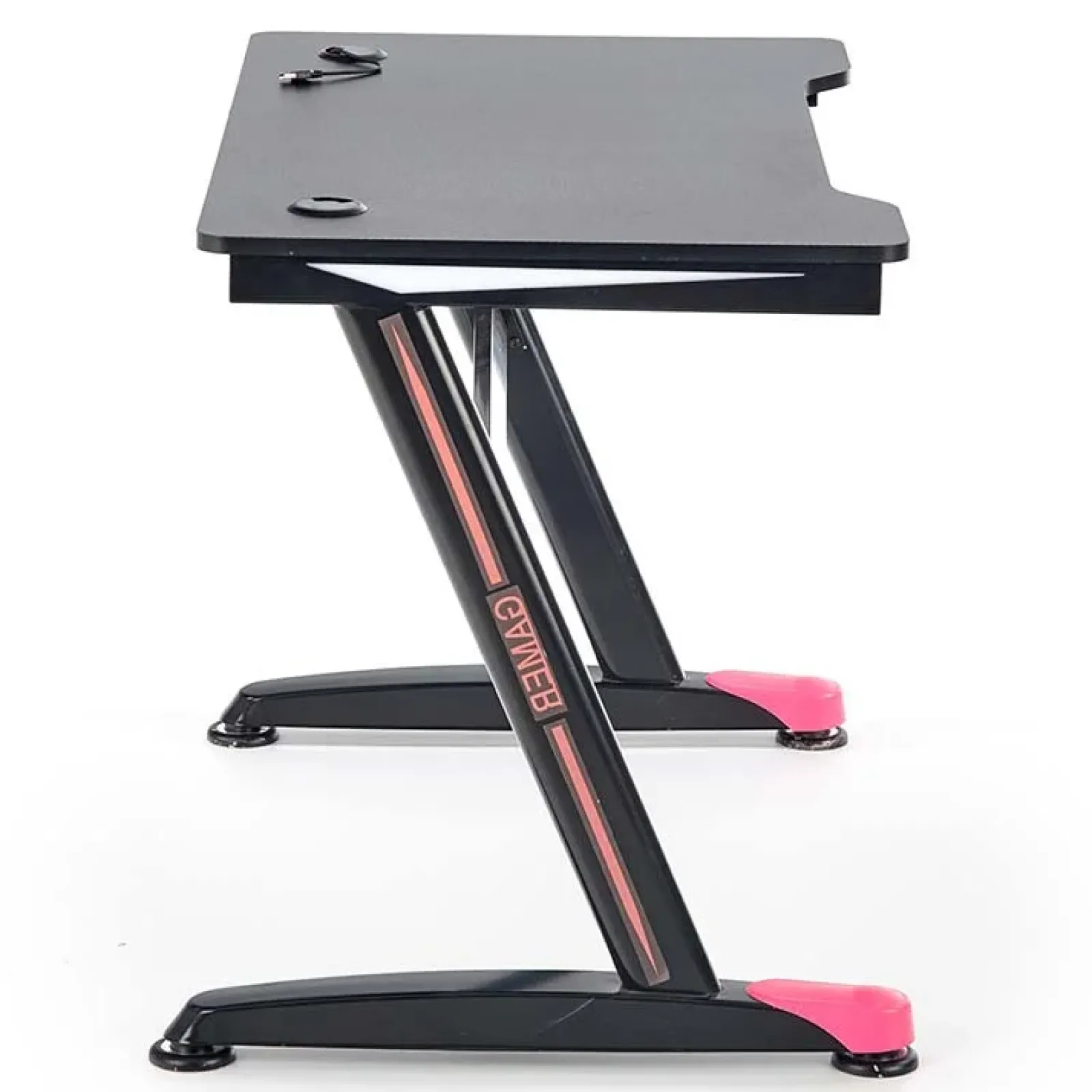 Garnero Arredamenti Scrivanie Per Ragazzi|Scrivanie Ufficio-Scrivania gaming salvaspazio 100x60cm nero fucsia Agamennone