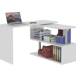 Garnero Arredamenti Scrivanie Ufficio|Scrivanie Ufficio-Scrivania girevole 65-120cm Havana Bianco Lucido