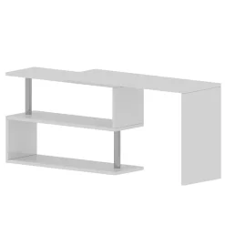 Garnero Arredamenti Scrivanie Ufficio|Scrivanie Ufficio-Scrivania girevole 65-120cm Havana Bianco Lucido