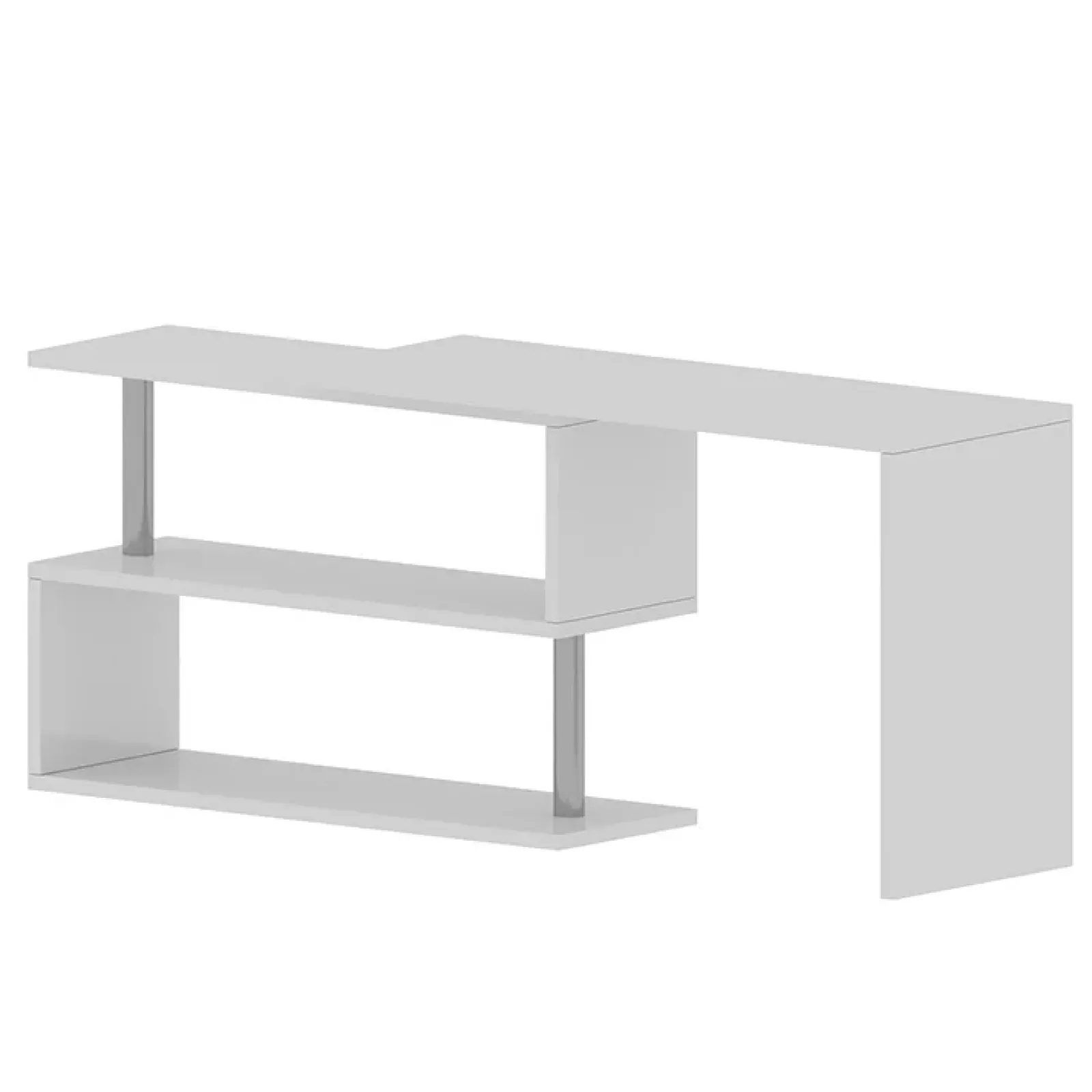 Garnero Arredamenti Scrivanie Ufficio|Scrivanie Ufficio-Scrivania girevole 65-120cm Havana Bianco Lucido