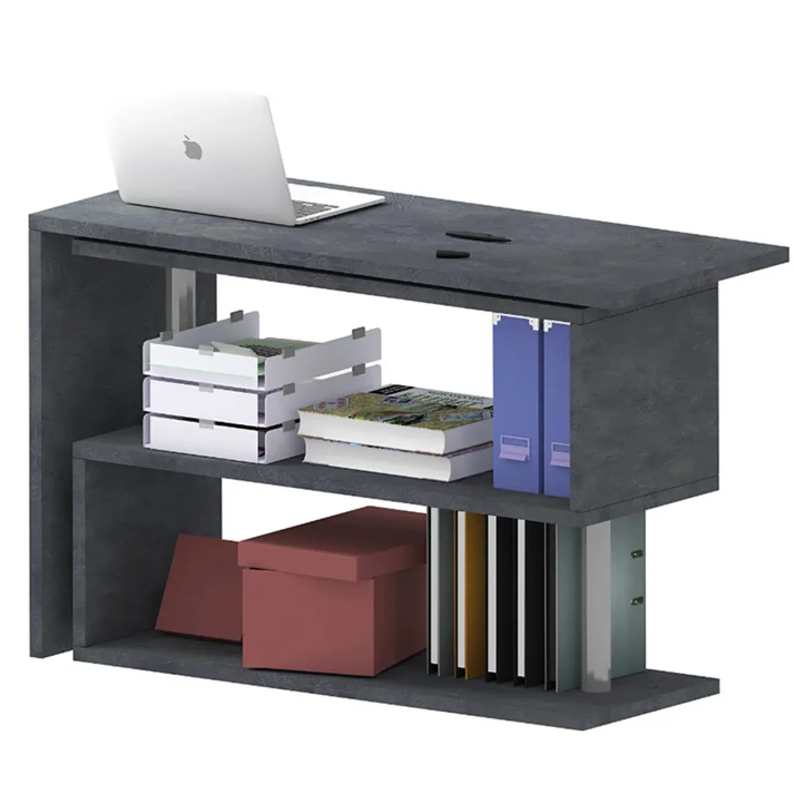 Garnero Arredamenti Scrivanie Ufficio|Scrivanie Ufficio-Scrivania girevole 65-120cm Havana Ossido