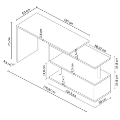Garnero Arredamenti Scrivanie Ufficio|Scrivanie Ufficio-Scrivania girevole 65-120cm chiaro Havana Rovere