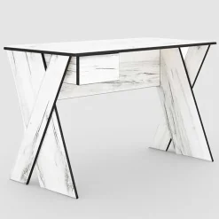 Garnero Arredamenti Scrivanie Per Ragazzi-Scrivania moderna 120x75cm 1 cassetto bianco rustico Zadar