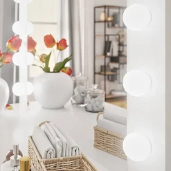 Garnero Arredamenti Toeletta Trucco-Scrivania postazione trucco 100x145cm con specchio bianco Dijon