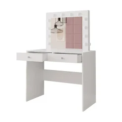 Garnero Arredamenti Toeletta Trucco-Scrivania postazione trucco 100x145cm con specchio bianco Dijon