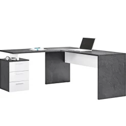 Garnero Arredamenti Scrivanie Ufficio|Scrivanie Ufficio-Scrivania ufficio angolare 180x160cm antracite OfficeScape Antracite - Bianco Lucido