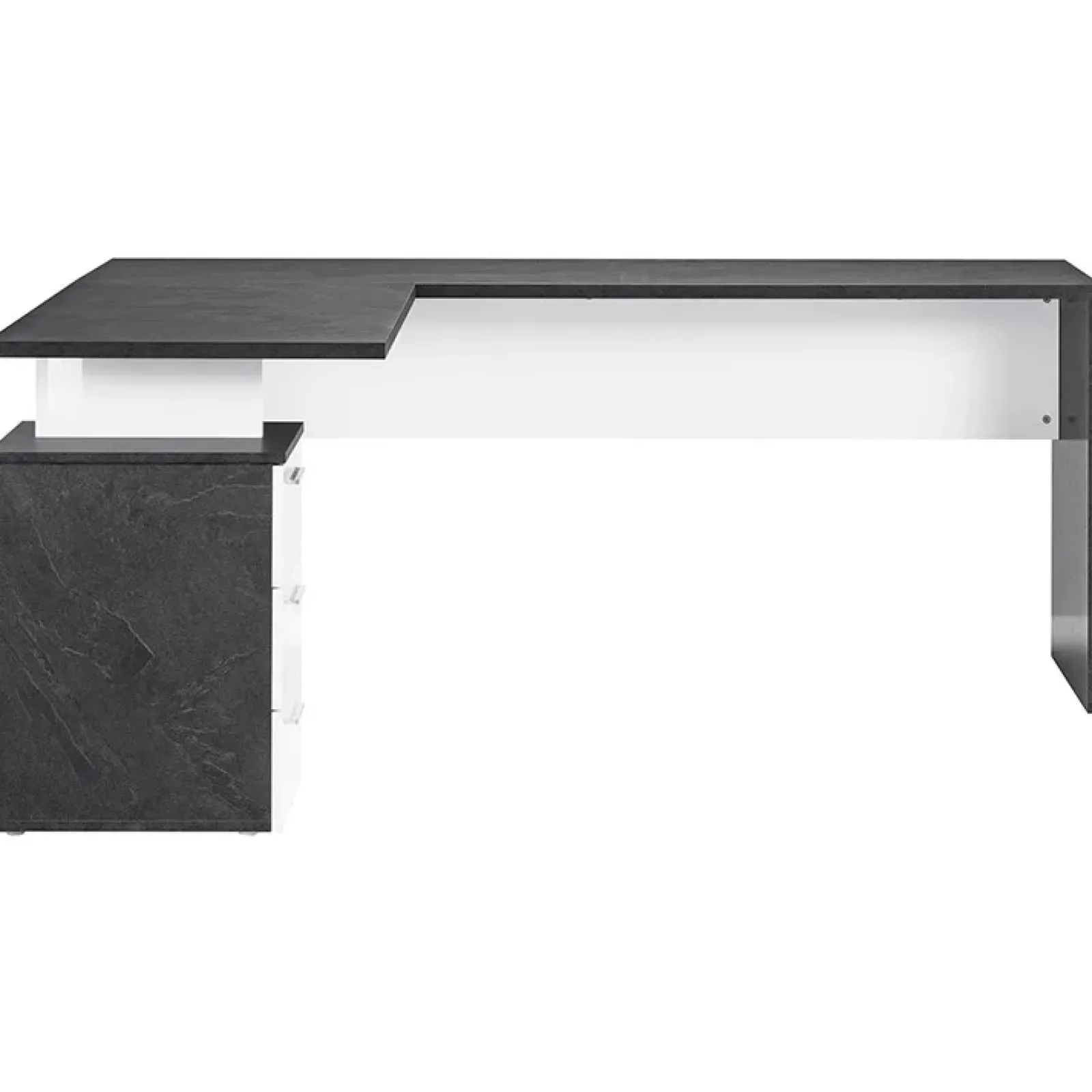 Garnero Arredamenti Scrivanie Ufficio|Scrivanie Ufficio-Scrivania ufficio angolare 180x160cm antracite OfficeScape Antracite - Bianco Lucido