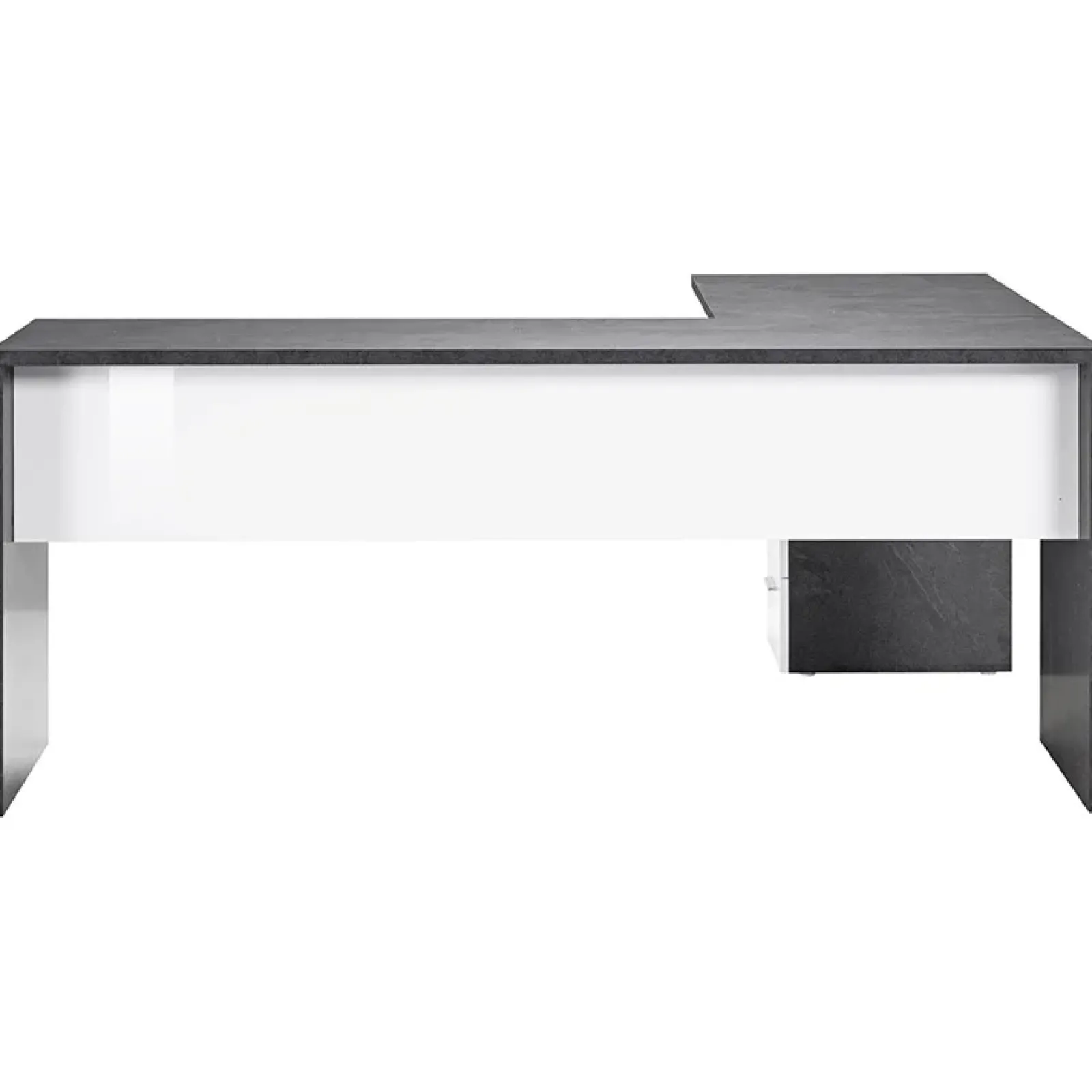 Garnero Arredamenti Scrivanie Ufficio|Scrivanie Ufficio-Scrivania ufficio angolare 180x160cm antracite OfficeScape Antracite - Bianco Lucido