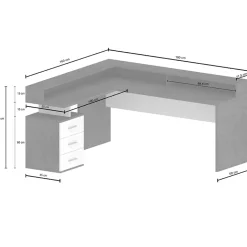 Garnero Arredamenti Scrivanie Ufficio|Scrivanie Ufficio-Scrivania ufficio angolare 180x160cm antracite OfficeScape Antracite - Bianco Lucido