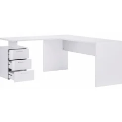 Garnero Arredamenti Scrivanie Ufficio|Scrivanie Ufficio-Scrivania ufficio angolare 180x160cm OfficeScape Bianco Lucido
