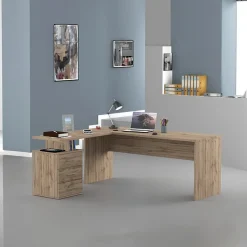Garnero Arredamenti Scrivanie Ufficio|Scrivanie Ufficio-Scrivania ufficio angolare 180x160cm OfficeScape Rovere
