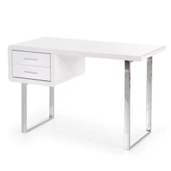 Garnero Arredamenti Consolle Fissa|Consolle Fissa-Scrivania ufficio con cassetti 120x76cm bianco laccato lucido Croset