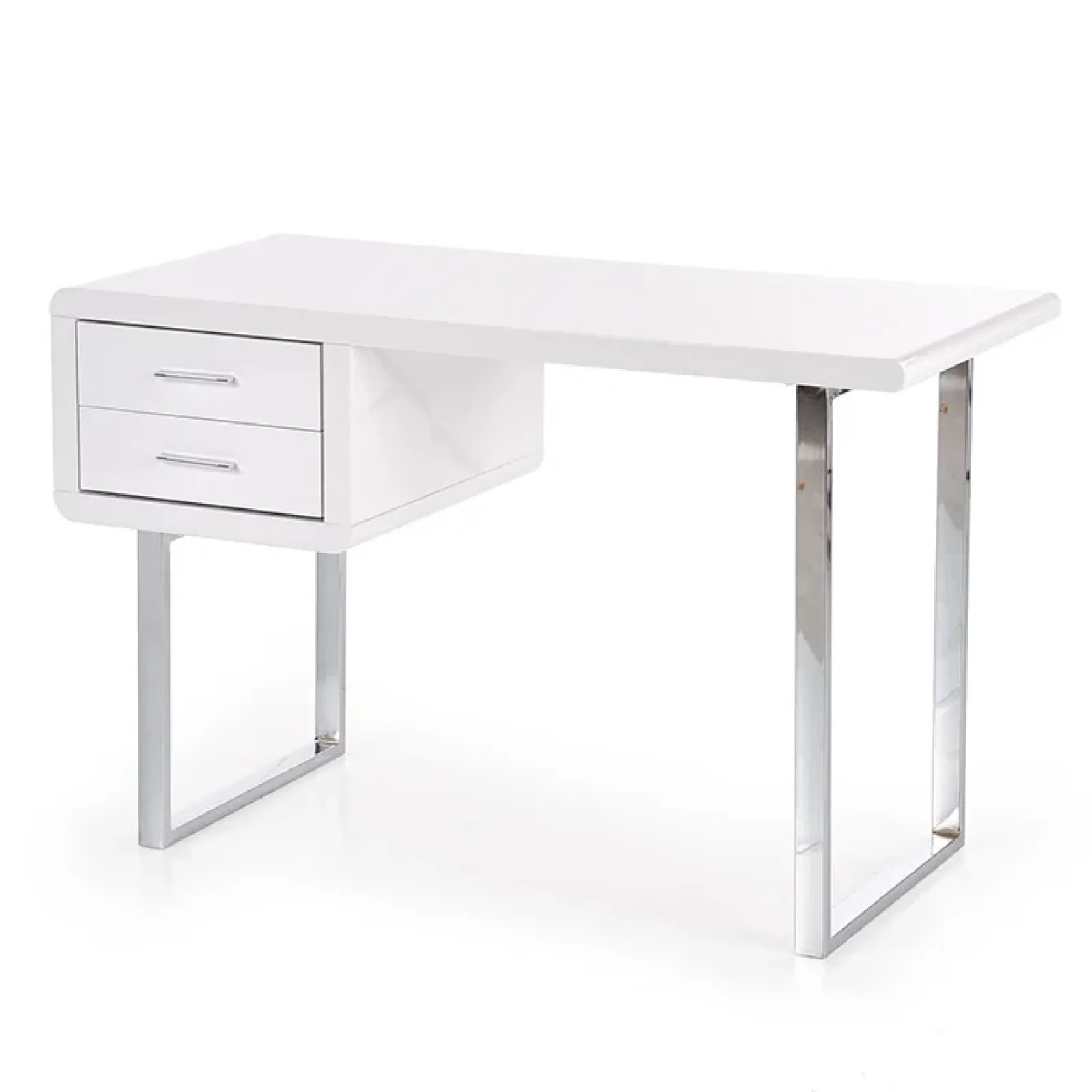 Garnero Arredamenti Consolle Fissa|Consolle Fissa-Scrivania ufficio con cassetti 120x76cm bianco laccato lucido Croset