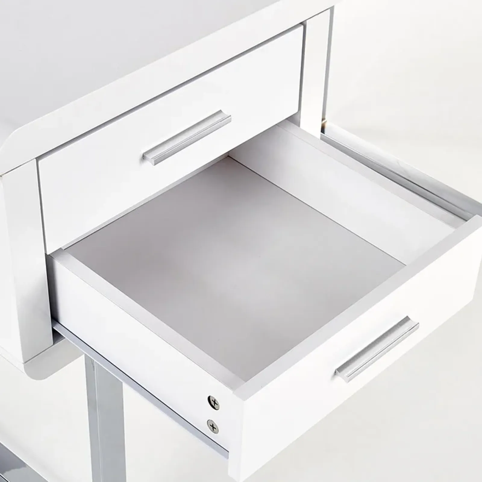 Garnero Arredamenti Consolle Fissa|Consolle Fissa-Scrivania ufficio con cassetti 120x76cm bianco laccato lucido Croset