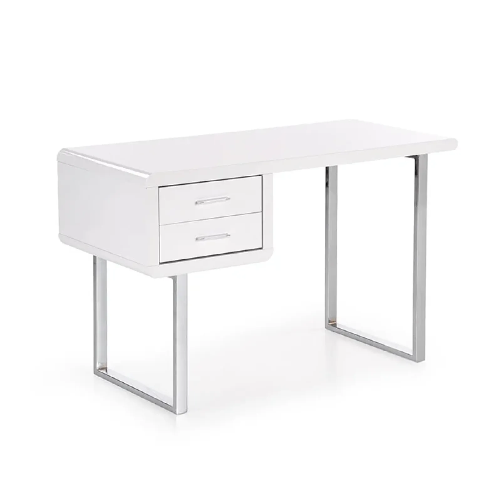 Garnero Arredamenti Consolle Fissa|Consolle Fissa-Scrivania ufficio con cassetti 120x76cm bianco laccato lucido Croset