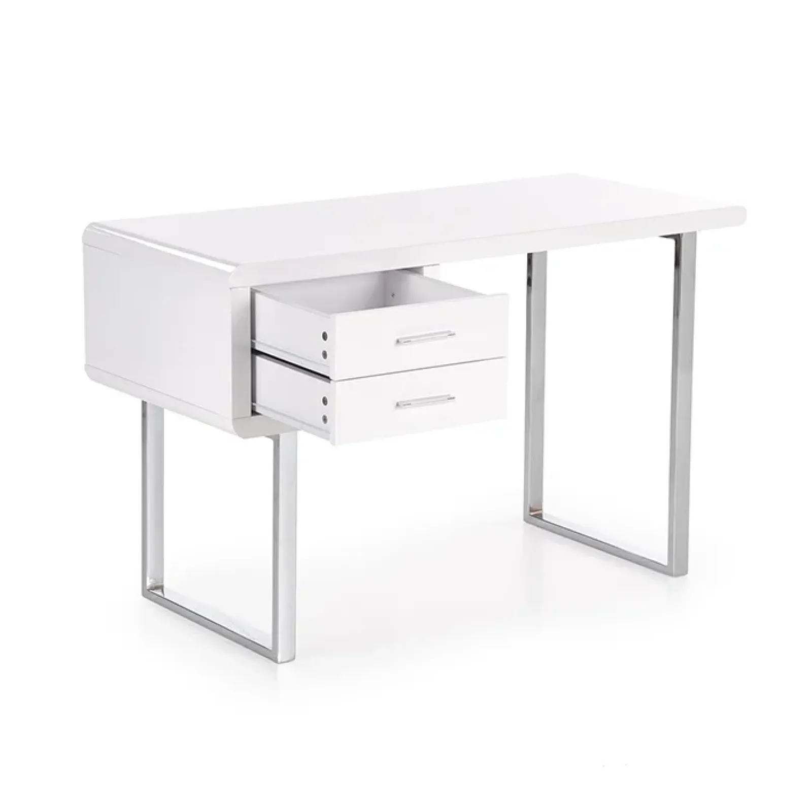 Garnero Arredamenti Consolle Fissa|Consolle Fissa-Scrivania ufficio con cassetti 120x76cm bianco laccato lucido Croset