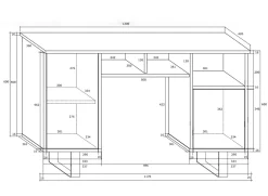 Garnero Arredamenti Scrivanie Per Ragazzi|Scrivanie Ufficio-Scrivania ufficio moderna 120x42cm bianco lucido rovere Kelli Rovere - Bianco Lucido