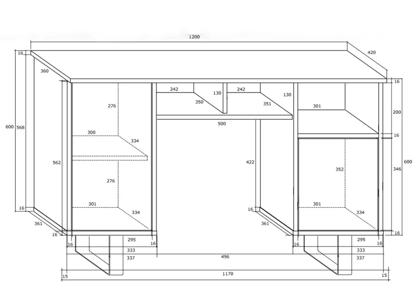 Garnero Arredamenti Scrivanie Per Ragazzi|Scrivanie Ufficio-Scrivania ufficio moderna 120x42cm bianco lucido rovere Kelli Rovere - Bianco Lucido