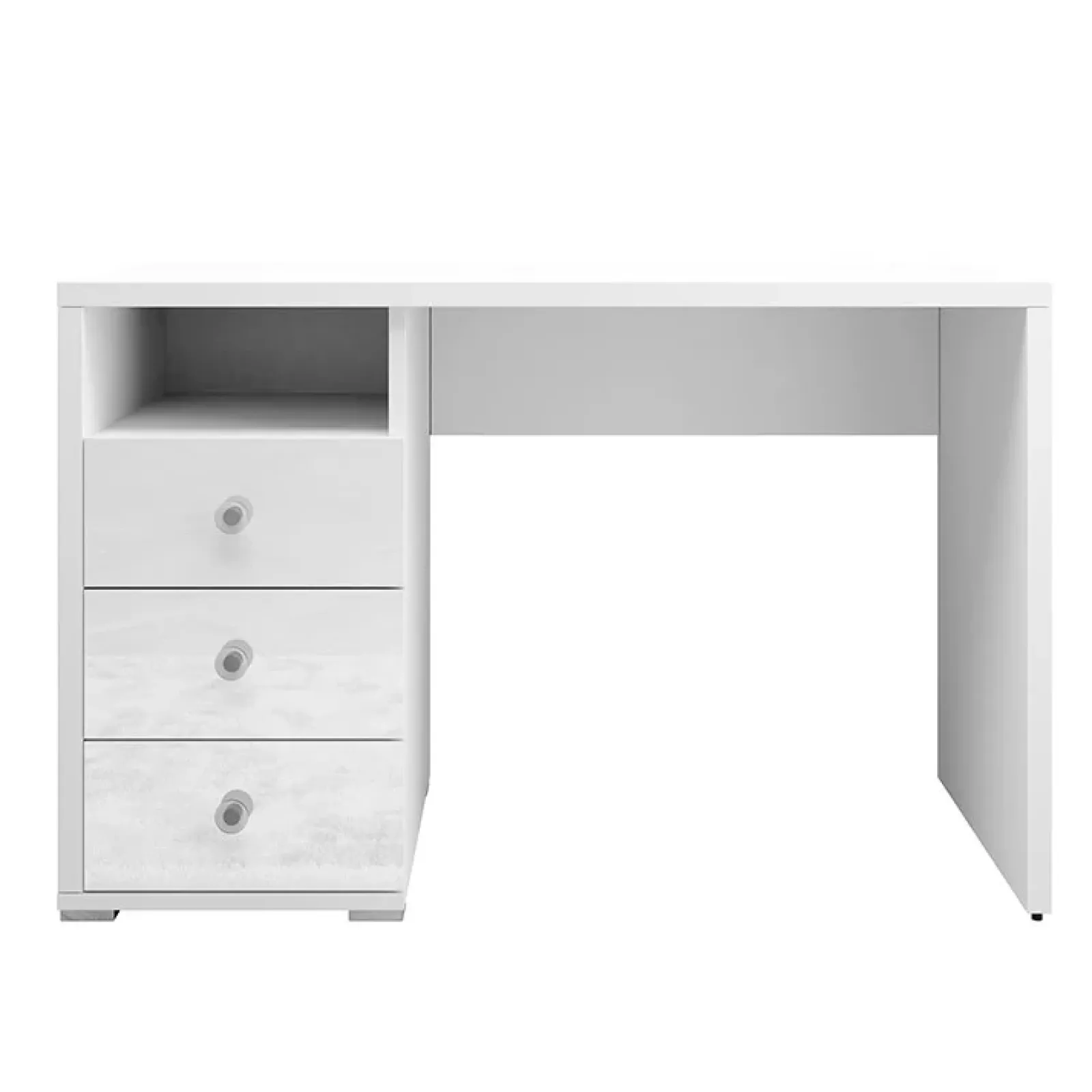 Garnero Arredamenti Scrivanie Per Ragazzi|Scrivanie Ufficio-Scrivania ufficio moderna con cassetti 120x50cm bianco lucido Angus