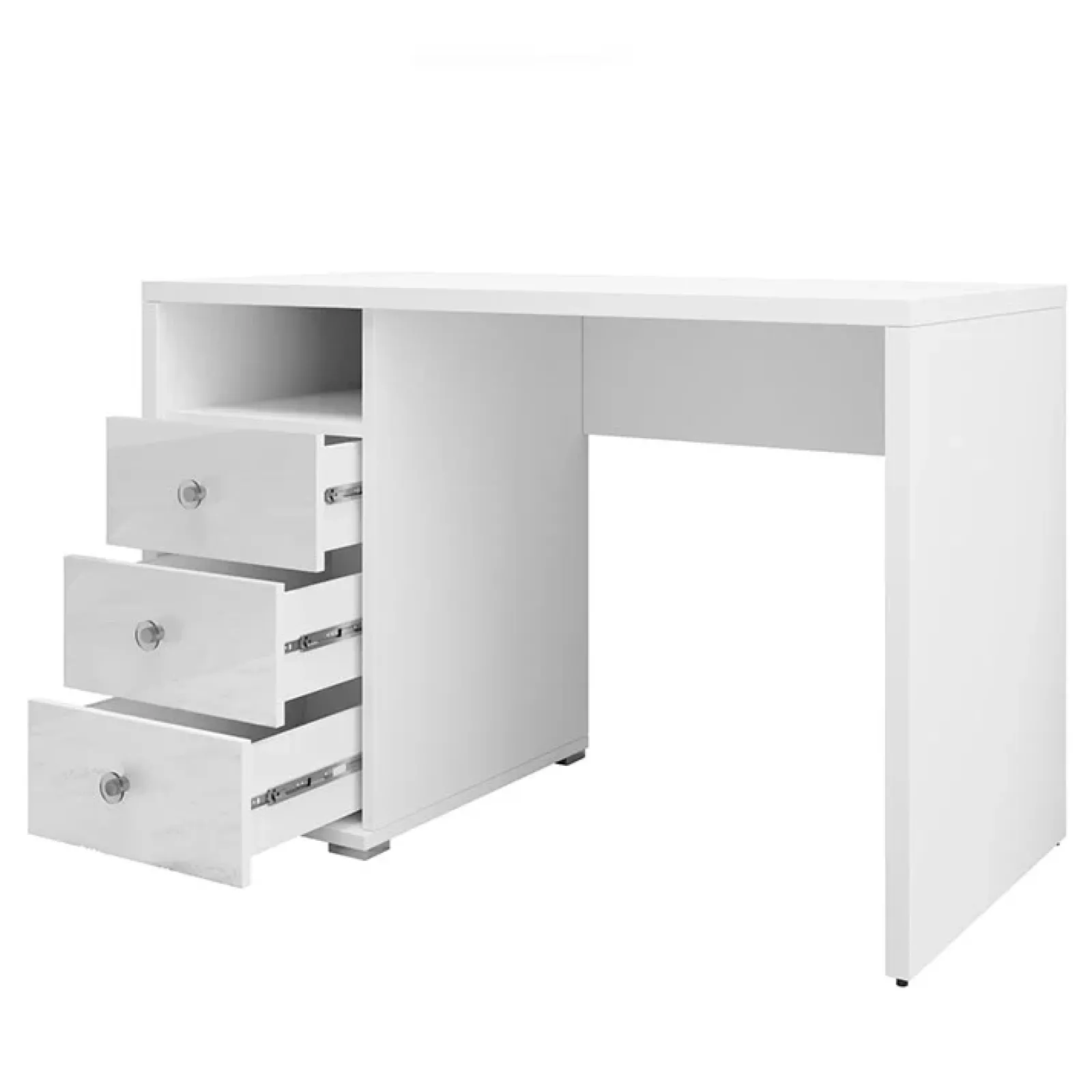 Garnero Arredamenti Scrivanie Per Ragazzi|Scrivanie Ufficio-Scrivania ufficio moderna con cassetti 120x50cm bianco lucido Angus