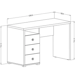 Garnero Arredamenti Scrivanie Per Ragazzi|Scrivanie Ufficio-Scrivania ufficio moderna con cassetti 120x50cm bianco lucido Angus