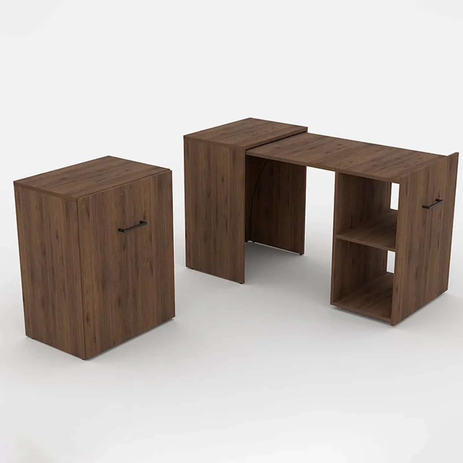 Garnero Arredamenti Scrivanie Per Ragazzi|Scrivanie Ufficio-Scrivania ufficio moderna 42-132cm salvaspazio richiudibile rovere scuro Rocky Wengè